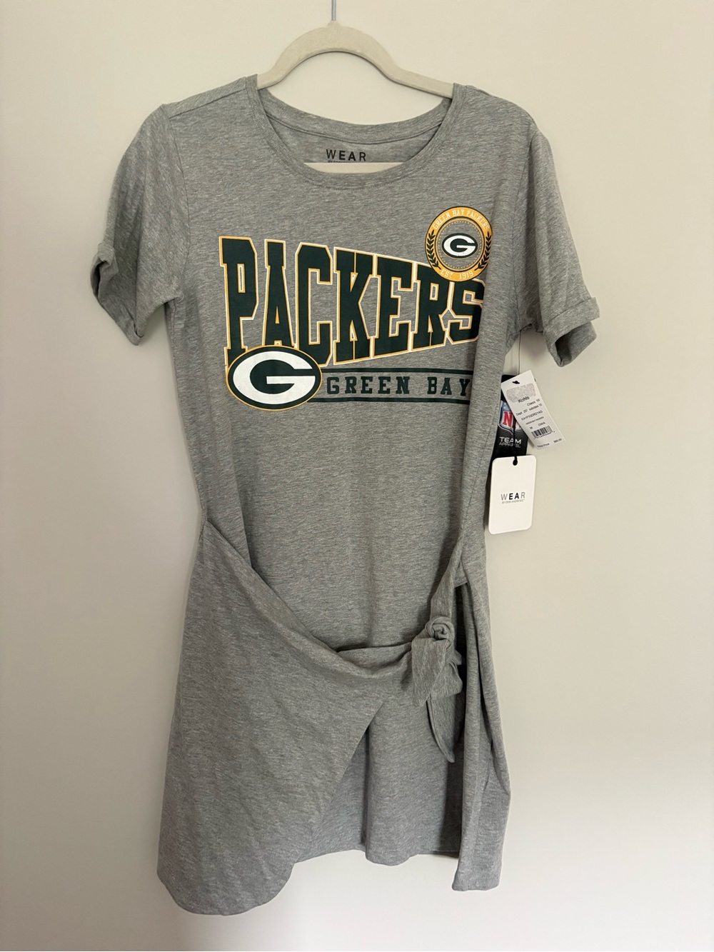 NFL Grey Green and Gold Team Graphic T-Shirt Dress